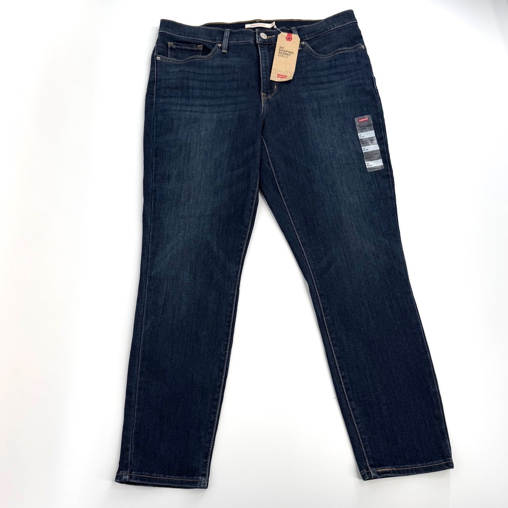 Levi's 311 Shaping Skinny Ankle Jeans Womens 14 W32 Blue NWT Stretch Denim